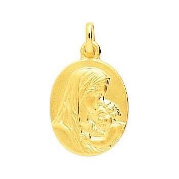 Médaille Vierge à l'Enfant MIREILLE or jaune 750 /°° dimensions 21 mm x 14 mm