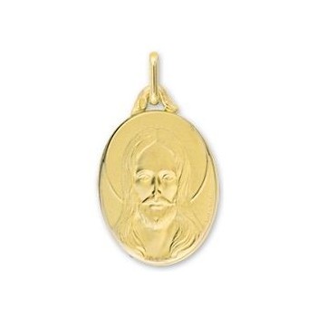 Médaille Christ ROMUALD or jaune 750 /°° dimensions 18 mm x 15 mm