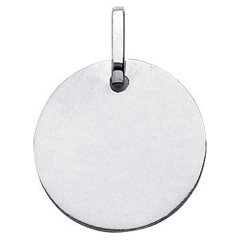 Médaille  AMBRE or blanc  750/°° diamètre 18 mm