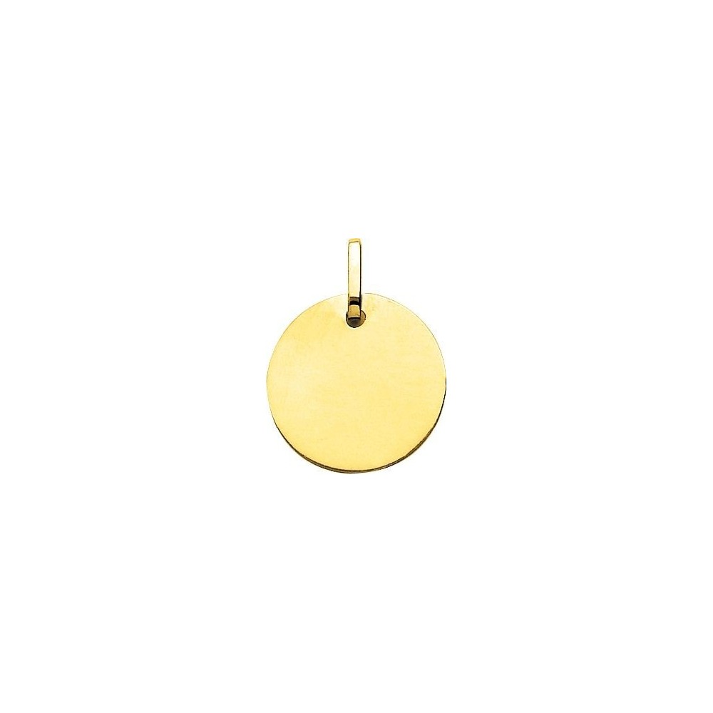 Médaille AMBRE or jaune 750/°°  diamètre 18 mm