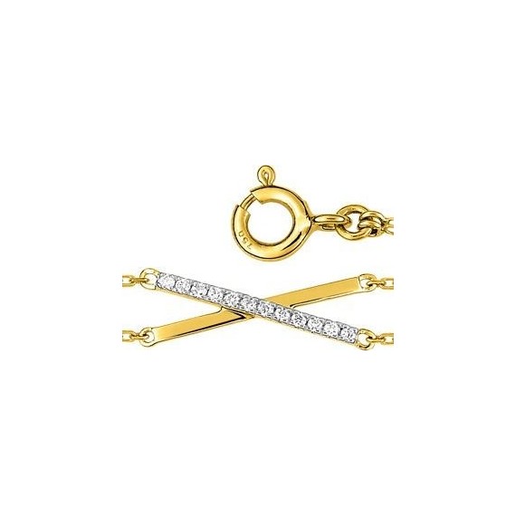 Bracelet CHIMENE or jaune or blanc 750 /°° diamants 0,04 carat