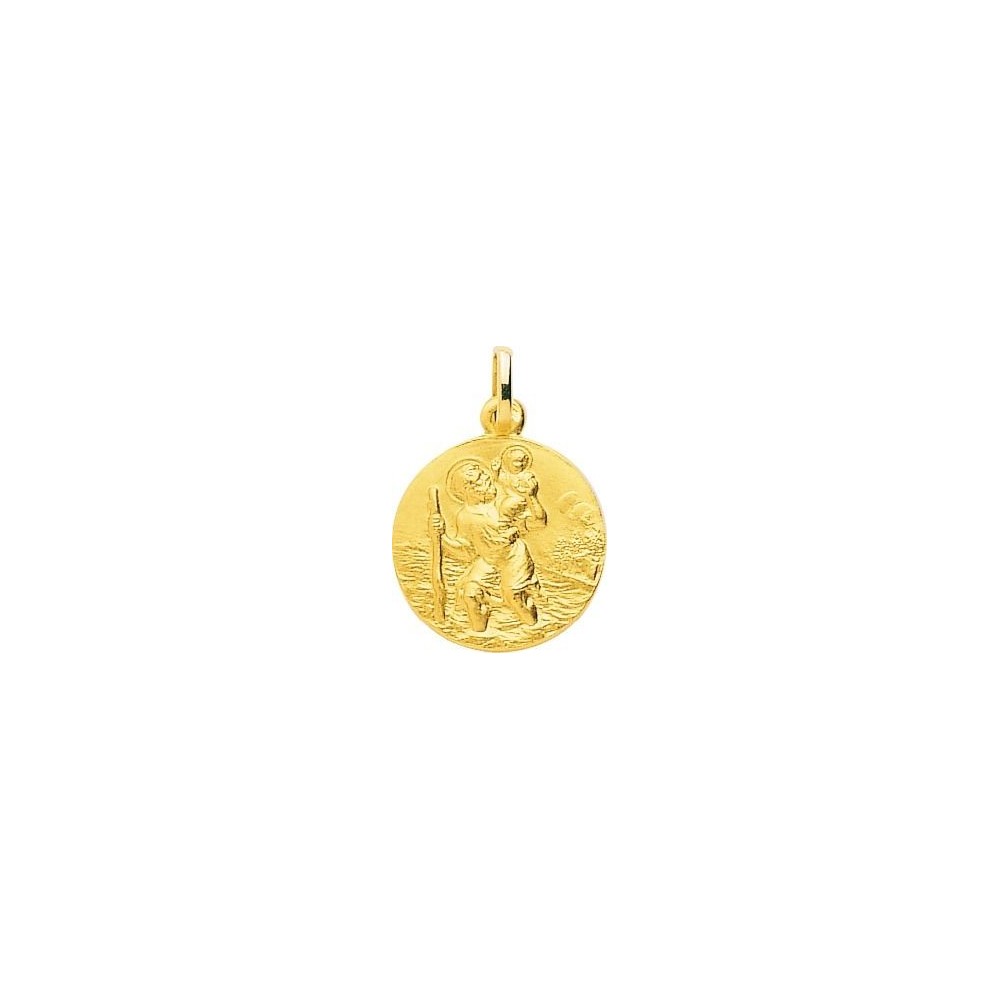 Bertrand - Médaille Saint Christophe 20mm - Pendentif or jaune 18k