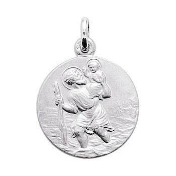 Médaille Saint Christophe BERTRAND or blanc  750 /°°