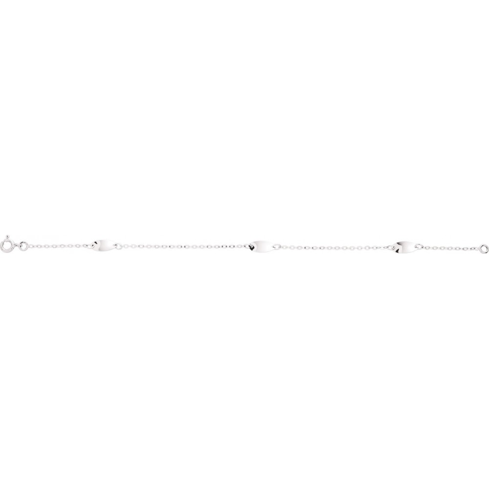Bracelet GRACE or blanc 750 /°° motifs ovales