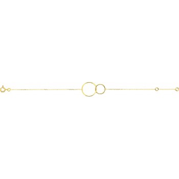 Bracelet JOYEUSE or jaune 750 /°° doubles anneaux