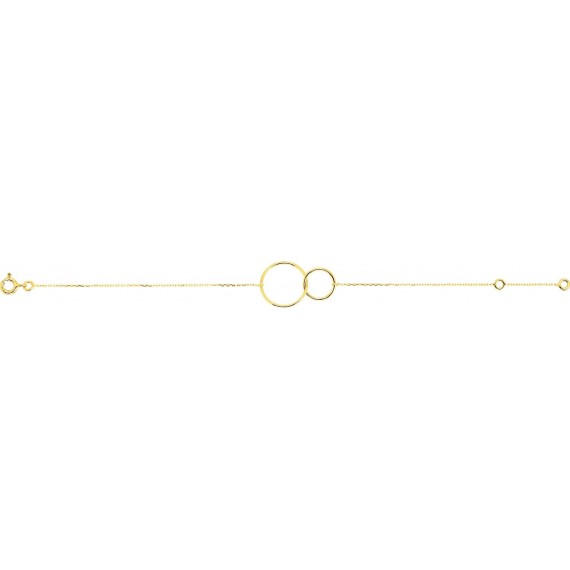 Bracelet JOYEUSE or jaune 750 /°° doubles anneaux