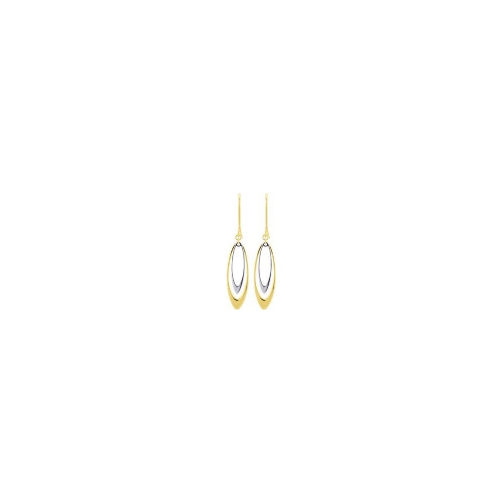 Boucles d'oreilles SAVANNAH  pendants or jaune or blanc 750 /°°