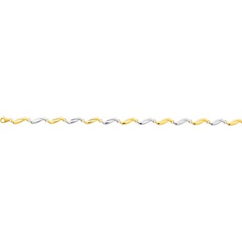 Bracelet FLORIO or jaune or blanc 750 /°° mailles fantaisie