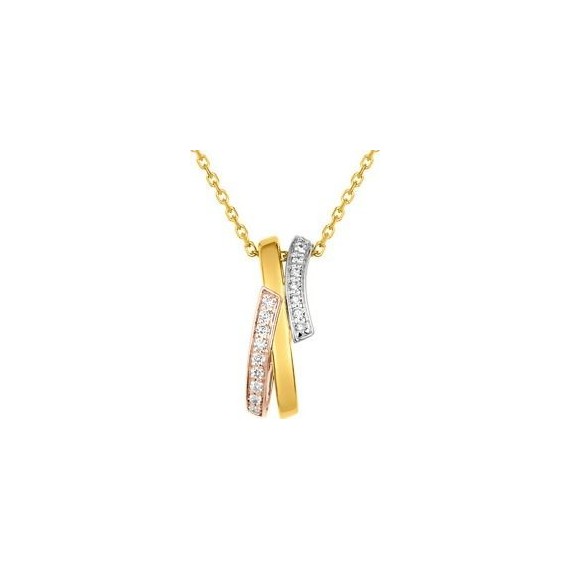 Collier FANCHON or jaune or blanc or rose 750 /°° diamants 0,18 carat