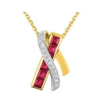 Collier KIM or jaune 750 /°° diamants rubis