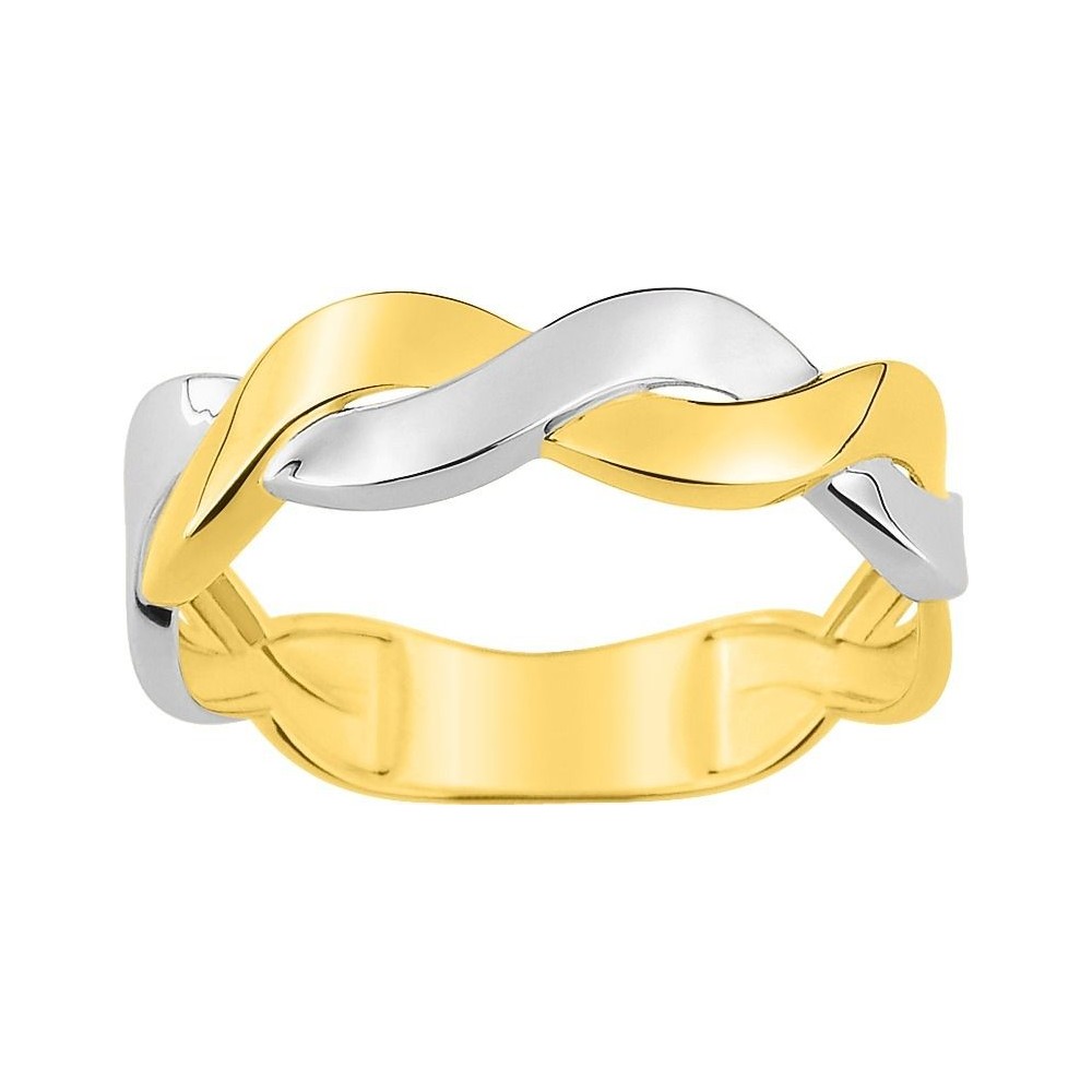 Bague AMY or jaune or blanc 750/°° largeur 5 mm