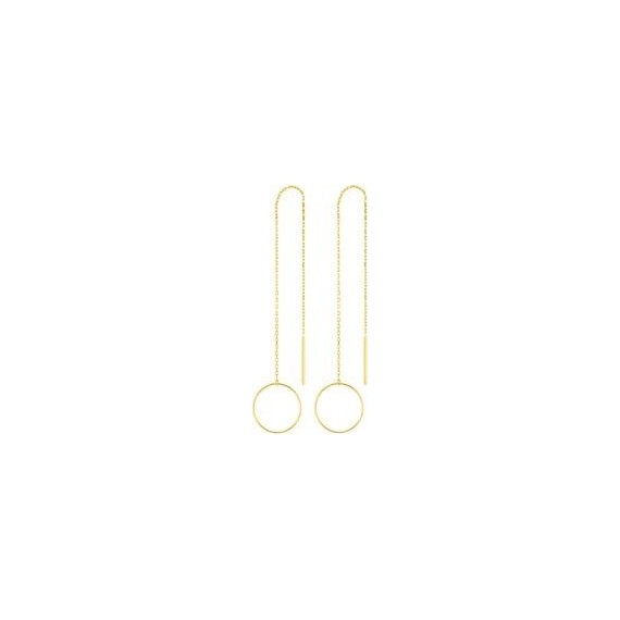 Boucles d'oreilles ROND  pendants or jaune 750 /°°