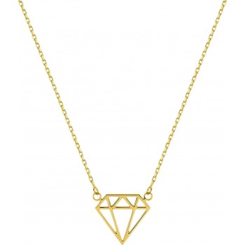 Collier MARCELLE or jaune 750 /°° motif diamant