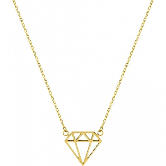 Collier MARCELLE or jaune 750 /°° motif diamant