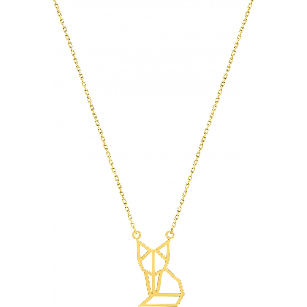 Collier GINETTE or jaune 750 /°° motif chat