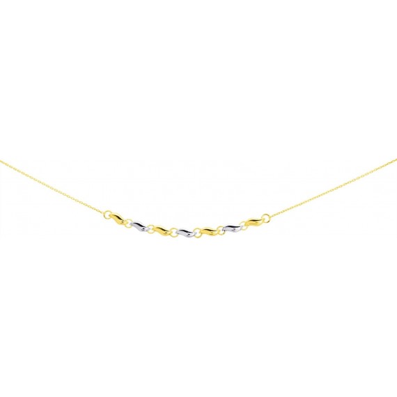 Collier ATINA or jaune or blanc 750 /°° mailles olives