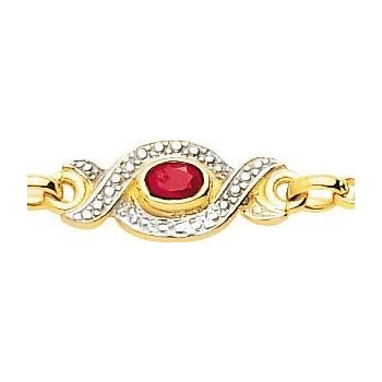 Bracelet SLAGNE or jaune 750 /°° diamants rubis