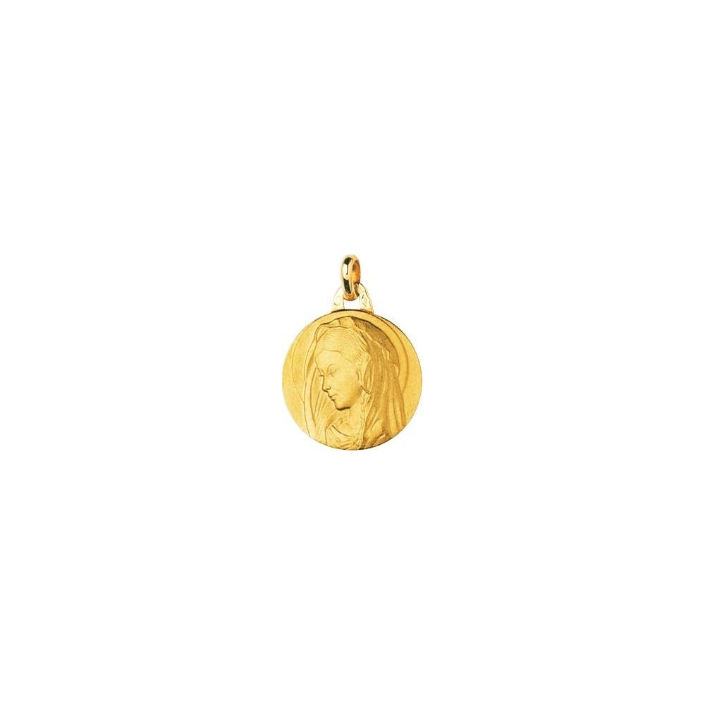 Médaille Vierge GISELE or jaune 750 /°° diamètre 18 mm