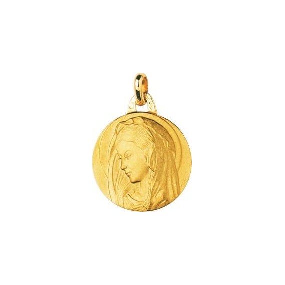 Médaille Vierge GISELE or jaune 750 /°° diamètre 18 mm