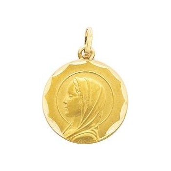 Médaille Vierge FRANCOISE or jaune 750 /°° diamètre 15 mm