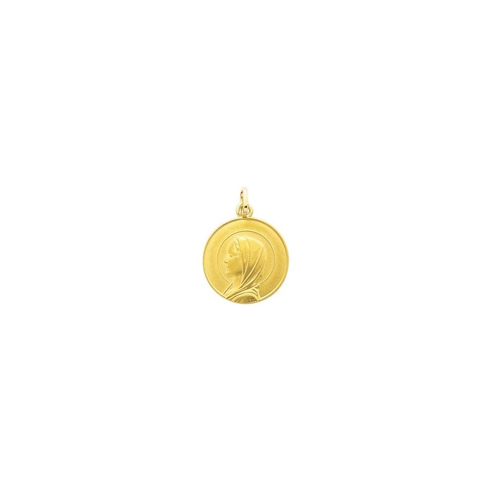 Médaille Vierge DANIELLE or jaune 750 /°° diamètre 16 mm