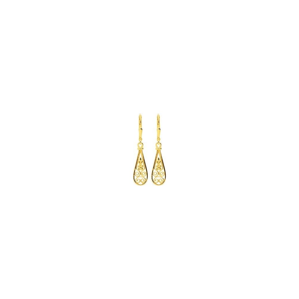 Boucles d'oreilles CLOTILDE pendants or jaune 750 /°°