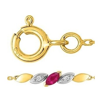 Bracelet ANNE or jaune or blanc 750 /°° diamant rubis