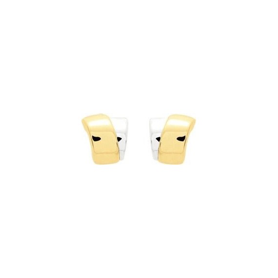 Boucles d'oreilles COLLIOURE or jaune or blanc 750/°°