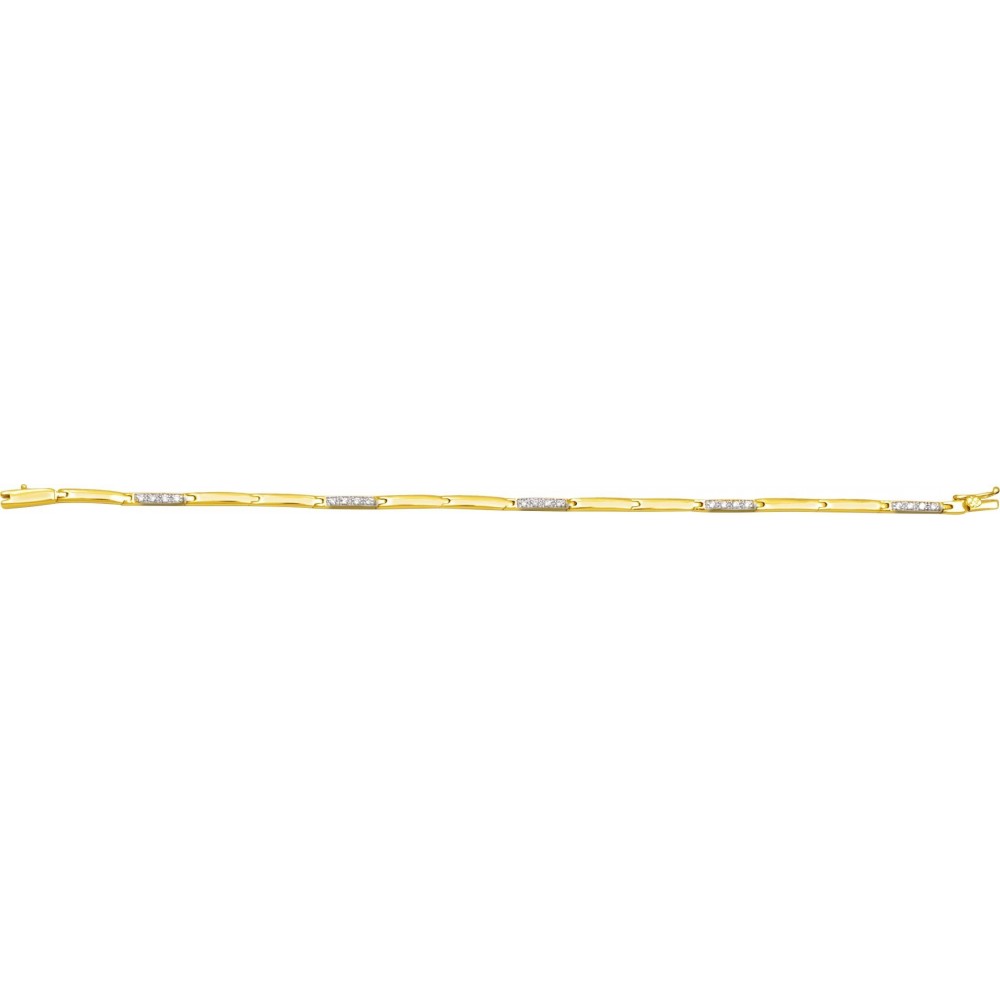 Bracelet ANDRIA or jaune or blanc 750 /°° diamants 0.21 carat