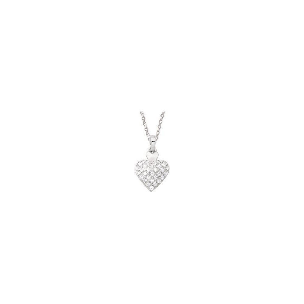 Collier URSULA or blanc 750 /°° diamants 0,12 carat
