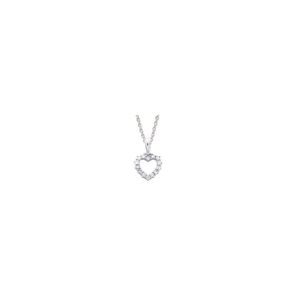 Collier ALEXA or blanc 750 /°° diamants 0,13 carat