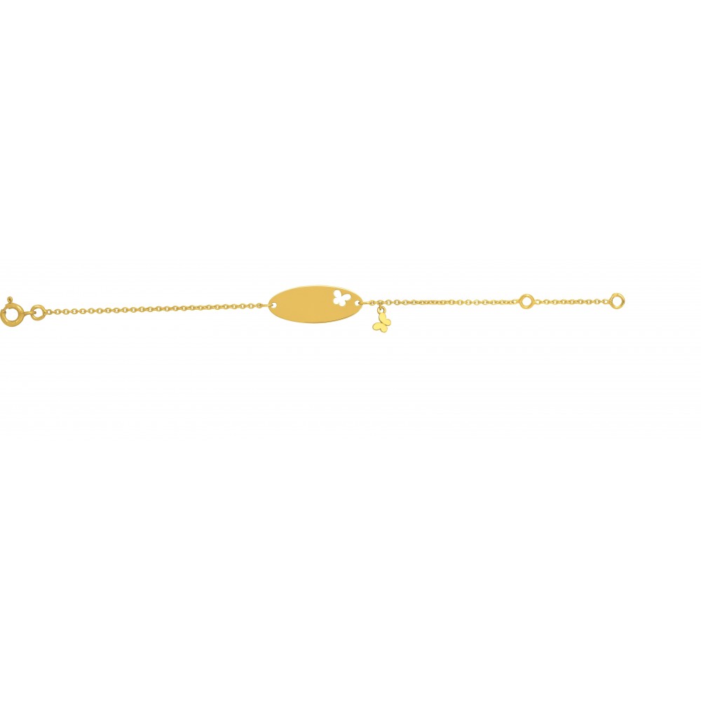 Bracelet identité bébé ALISON  or jaune 750 /°° pampille