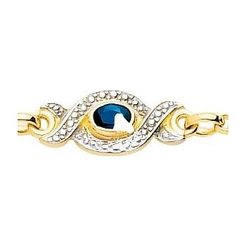 Bracelet SLAGNE or jaune 750 /°° diamants saphirs
