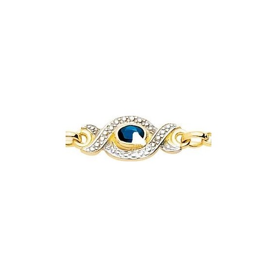 Bracelet SLAGNE or jaune 750 /°° diamants saphirs