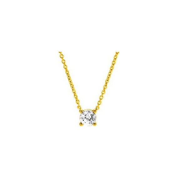 Collier LUMIERE 30 or jaune 750 /°° diamant 0,30 carat