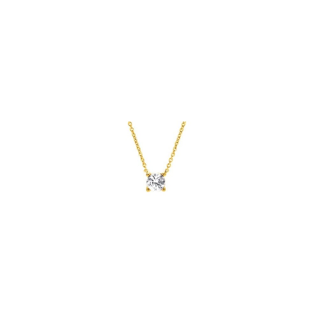 Collier LUMIERE 40 or jaune 750 /°° diamant 0,40 carat