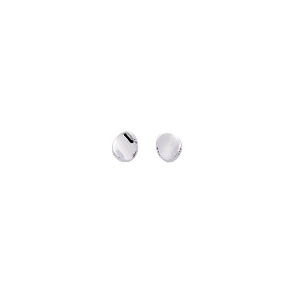 Boucles d'oreilles FAUSTINE ovales or blanc 750/°°