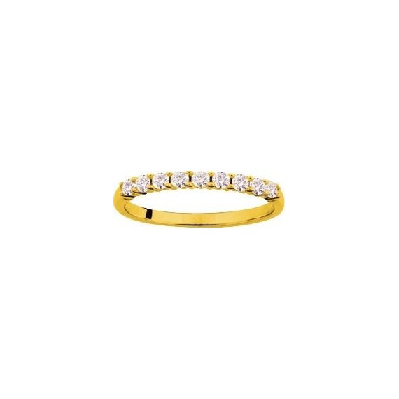 Demi-alliance GRIFFE or jaune 750 /°° diamants 0,35 carat