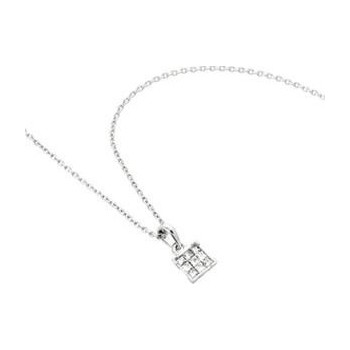Collier CANCHE or blanc 750 /°° diamants 0.15 carat