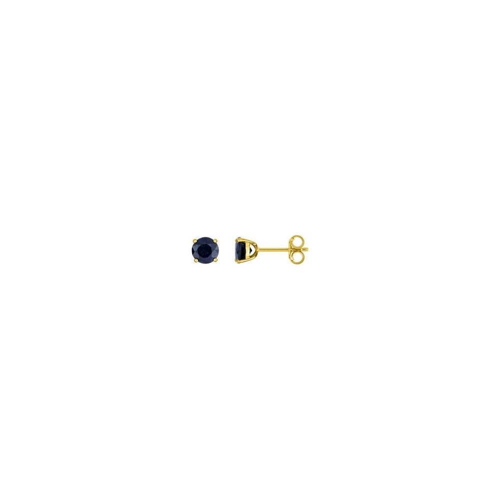 Boucles d'oreilles TEREK or jaune 750 /°° saphirs bleus diamètre 5 mm