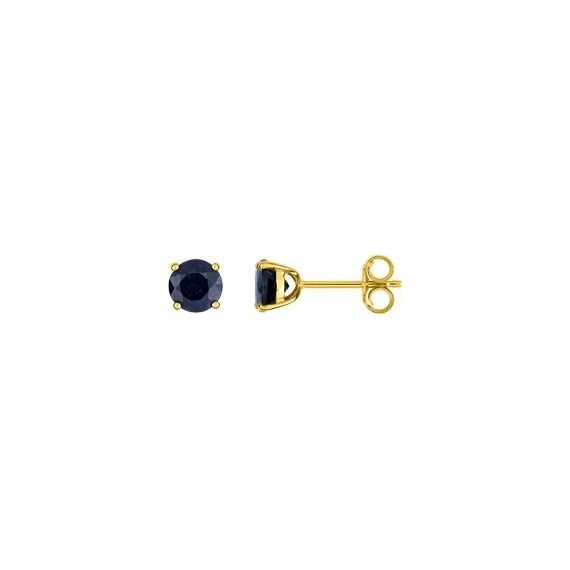 Boucles d'oreilles TEREK or jaune 750 /°° saphirs bleus diamètre 5 mm