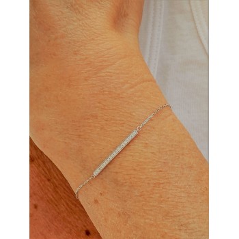 Bracelet MINERVE or blanc 750 /°° diamants 0.06 carat