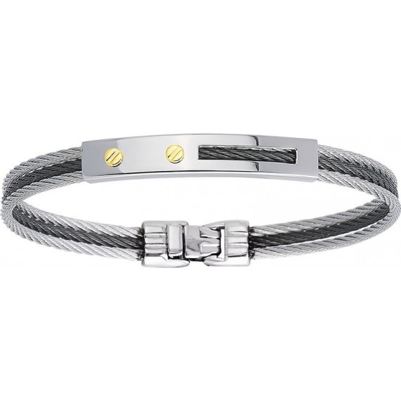 Bracelet TRIBORD or jaune 750 /°° câble acier