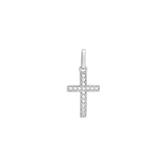 Croix GLOIRE or blanc 750 /°° diamants 0,06 carat