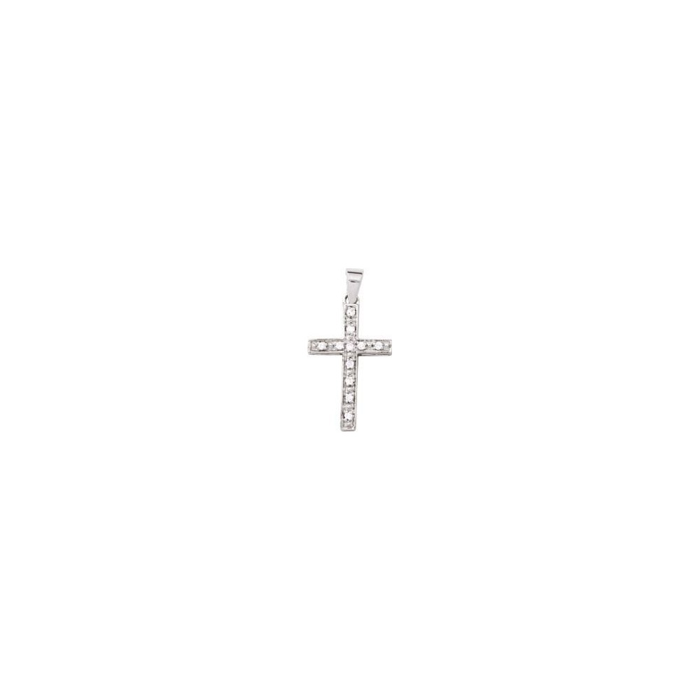 Croix FOI or blanc 750 /°° diamants 0,05 carat