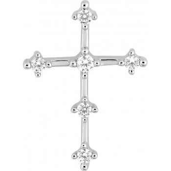 Croix CROSS or blanc 750 /°° diamants 0,10 carat