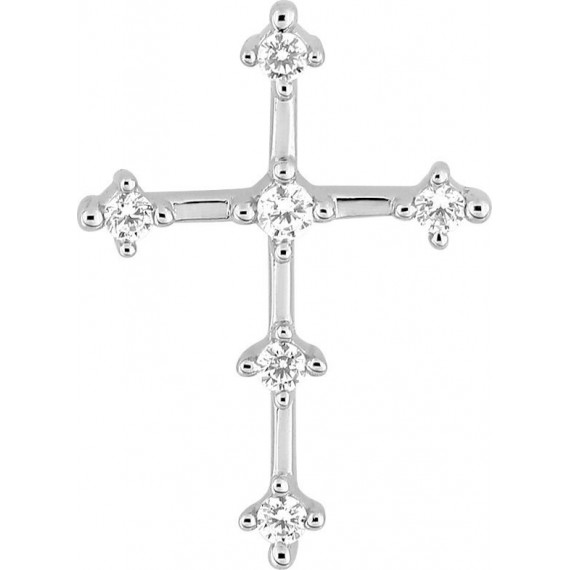 Croix CROSS or blanc 750 /°° diamants 0,10 carat