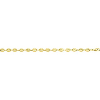 Bracelet ENVOL mailles grains de café creuses or jaune 750/°° largeur 6 mm