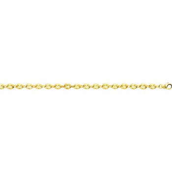 Bracelet ENVOL mailles grains de café massives or jaune 750/°° largeur 6 mm