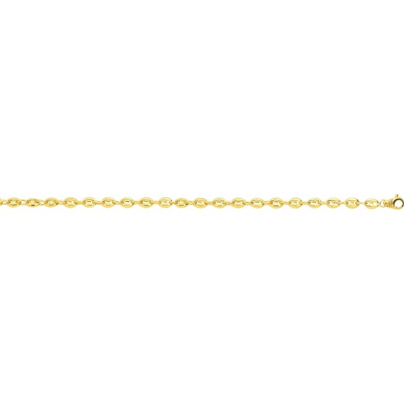 Bracelet ENVOL mailles grains de café massives or jaune 750/°° largeur 4,5 mm